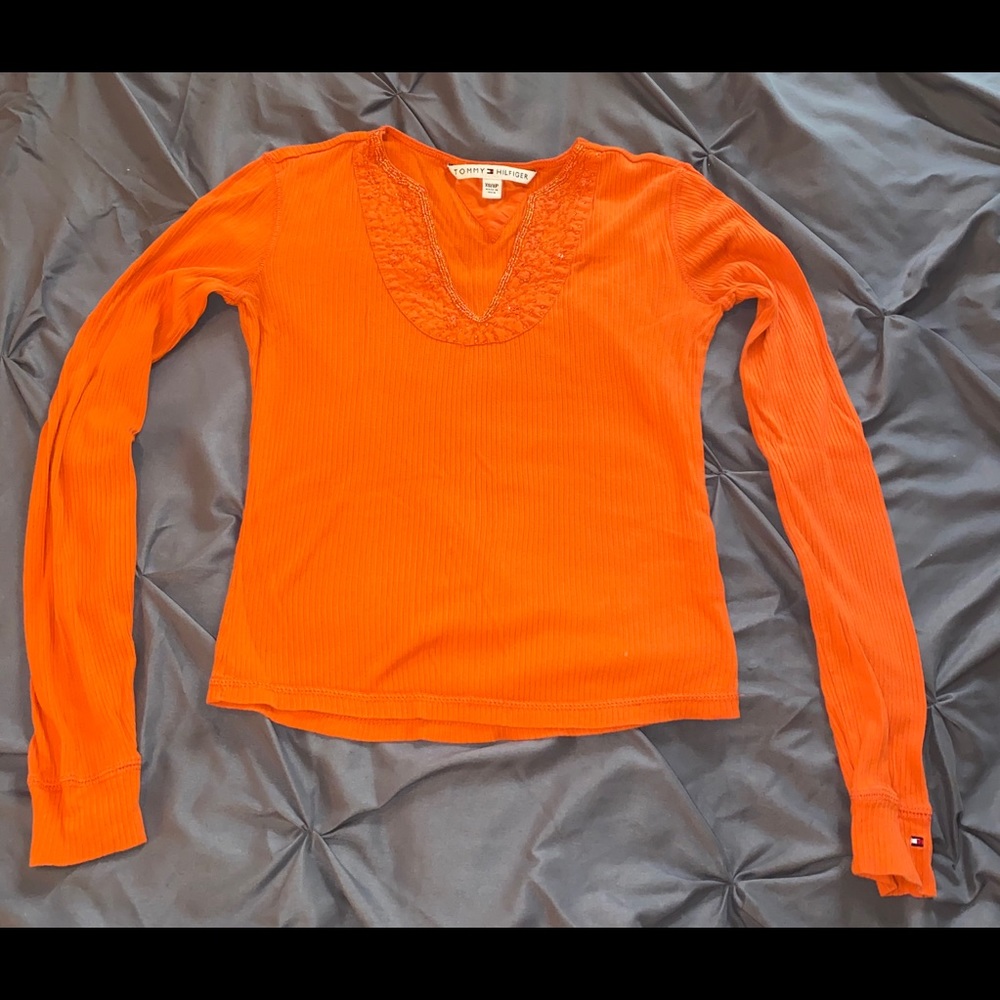 Tommy Hilfiger long sleeve V neck with bead work